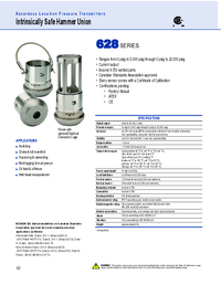 Thumbnail of document Data Sheet - 628 Intrinsically Safe Hammer Union Press. Transmitters